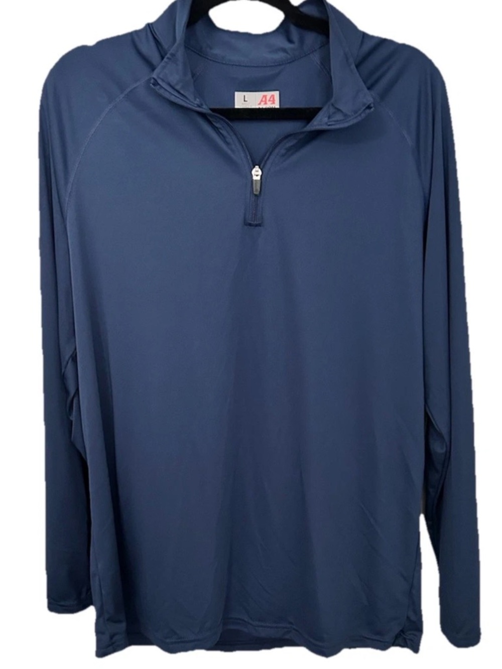 Men's Navy Quarter-Zip Performance Pullover Hoodie